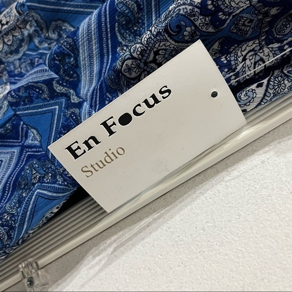 ENFOCUS Studio Blue Floral Paisley Print Midi/Maxi Halter Summer Dress Size 6 - Picture 10 of 10